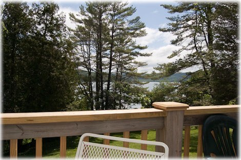 Deck, with lake in distance